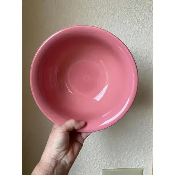 Fiesta HLC USA Set of 2 Serving Bowls Salad Bowls Rose Flamingo Pink 7.62" 8.62" - Picture 5 of 9